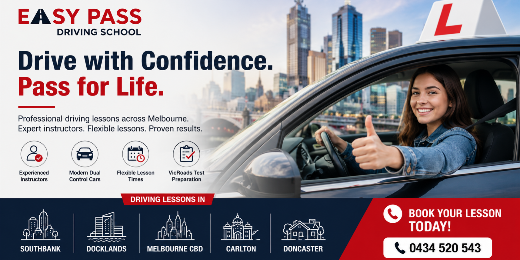 Driving School in Southbank, Docklands, Melbourne CBD, Carlton & Doncaster
